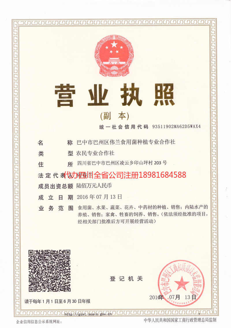 凉山彝族自治州凉山彝族自治州伟兰食用菌种植专业合作社